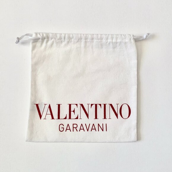 Valentino Garavani Dust Bag White Red Pouch Drawstring Storage Gift Chic Luxury - Picture 1 of 7
